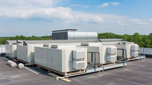 Industrial Sized HVAC Unit on commercial building roof