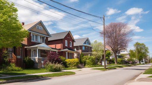 Row of houses on a residential street